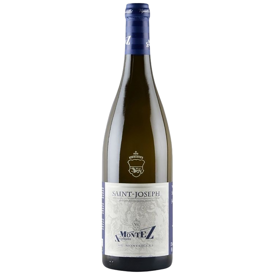 A bottle of Domaine du Monteillet St Joseph Blanc