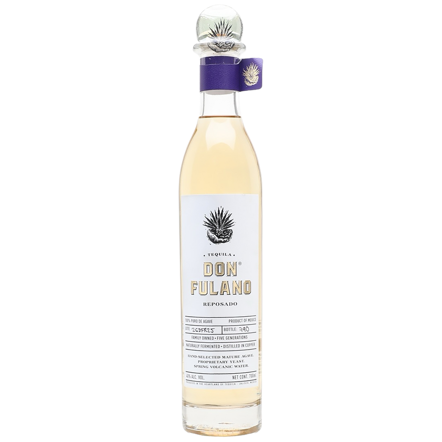 A bottle of Don Fulano Reposado Tequila 100% Agave