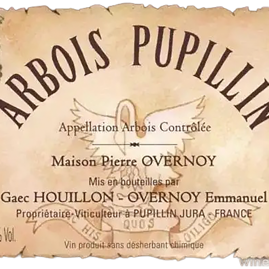 Bottle label of Emmanuel Houillon - Pierre Overnoy Arbois-Pupillin Poulsard, Jura 2023