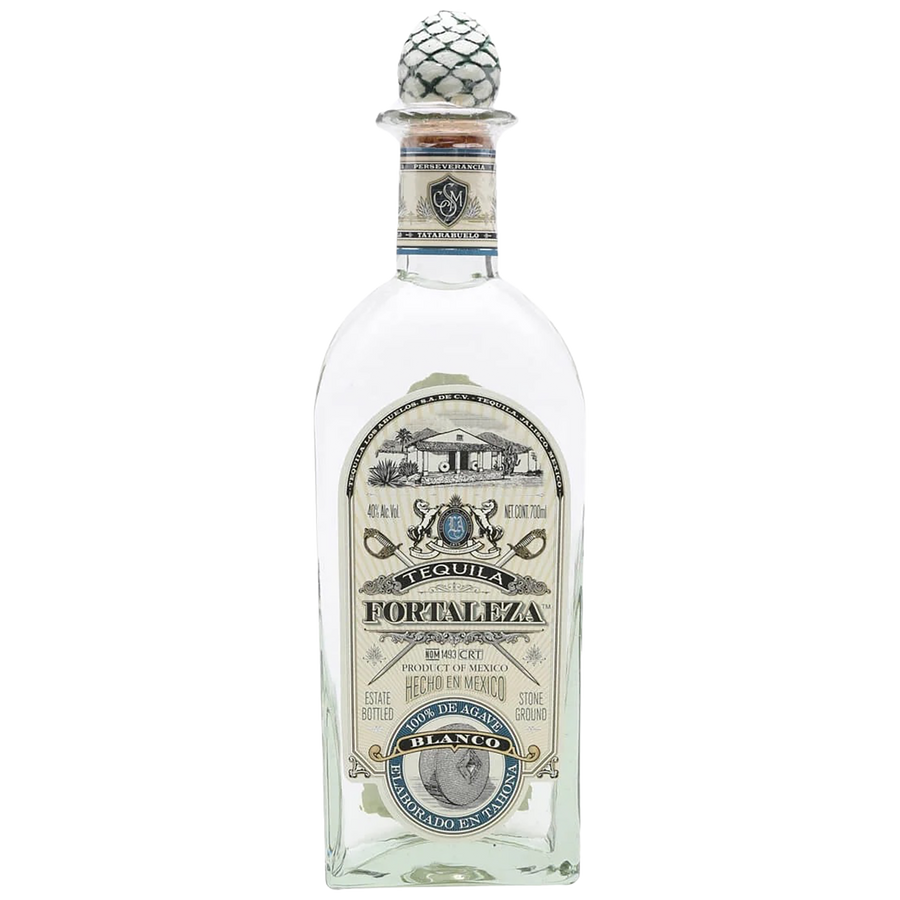 A bottle of Fortaleza Blanco Tequila