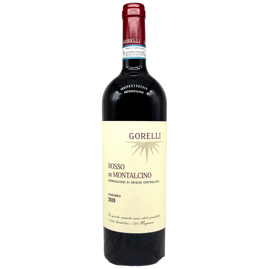 Bottle of Giuseppe Gorelli Rosso di Montalcino Sangiovese red wine