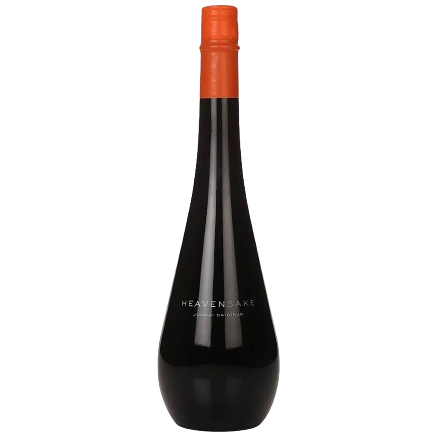 A bottle of Heavensake Label Orange