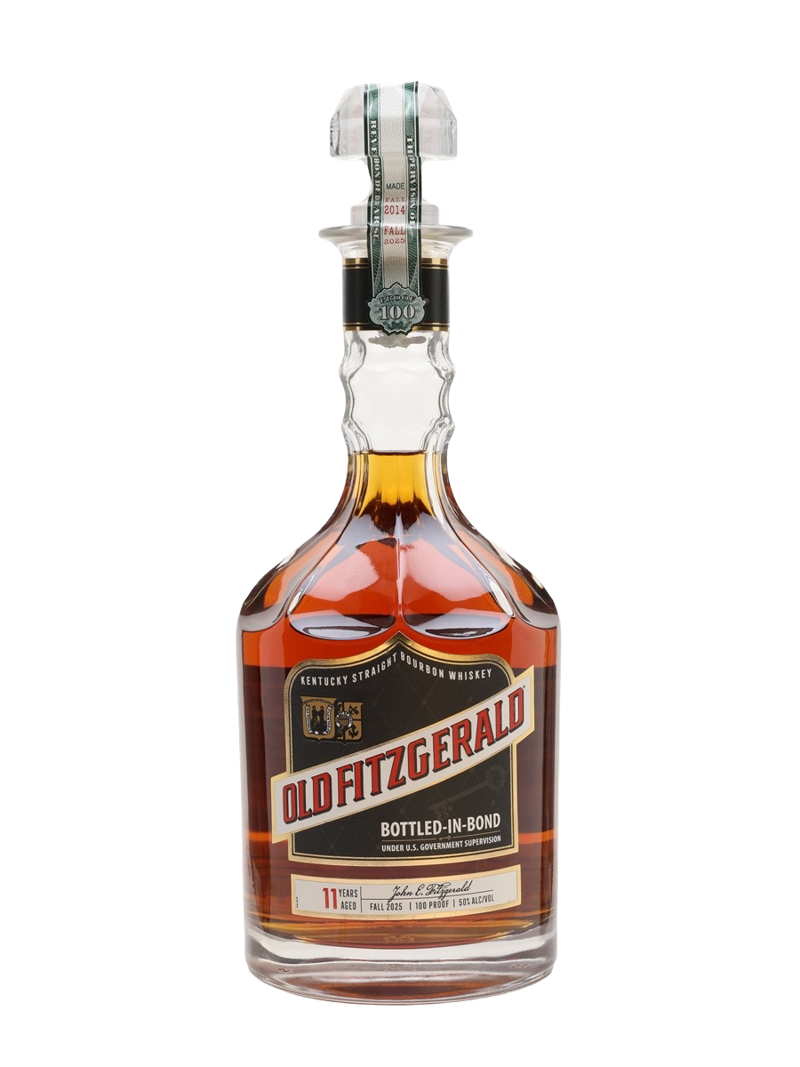 Bottle of Old Fitzgerald Bottled‑in‑Bond 11 Year Old Kentucky straight bourbon Fall 2014 – Fall 2025 Edition in diamond decanter from Blenheim Vintners London