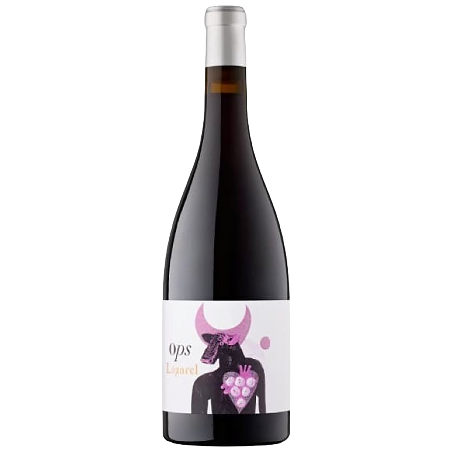 A bottle of Loxarel Ops Garnacha