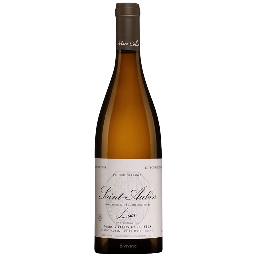 A bottle of Marc Colin St Aubin Cuvée Luce