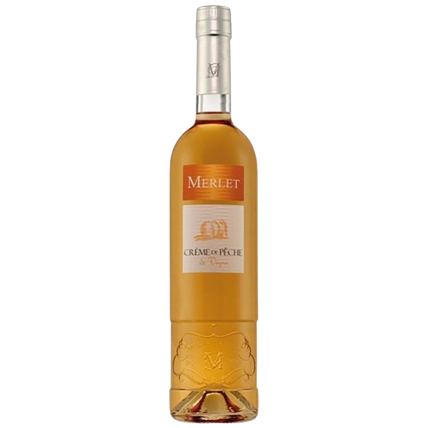 A bottle of Merlet Crème de Pêche