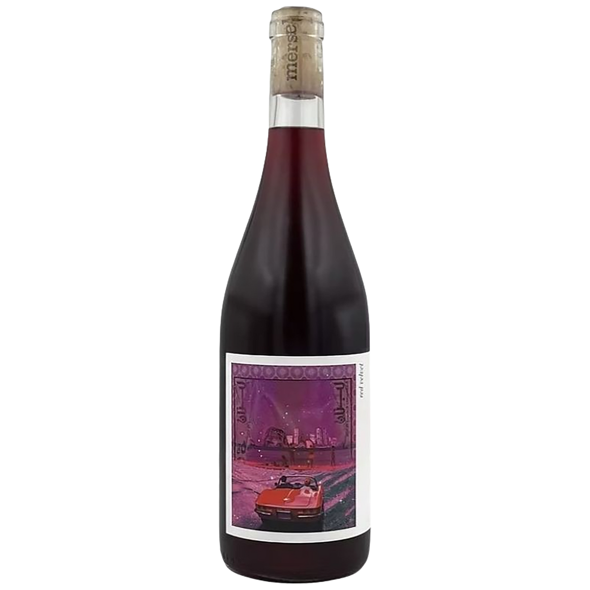 A bottle of Mersel Wine Red Velvet Cinsault