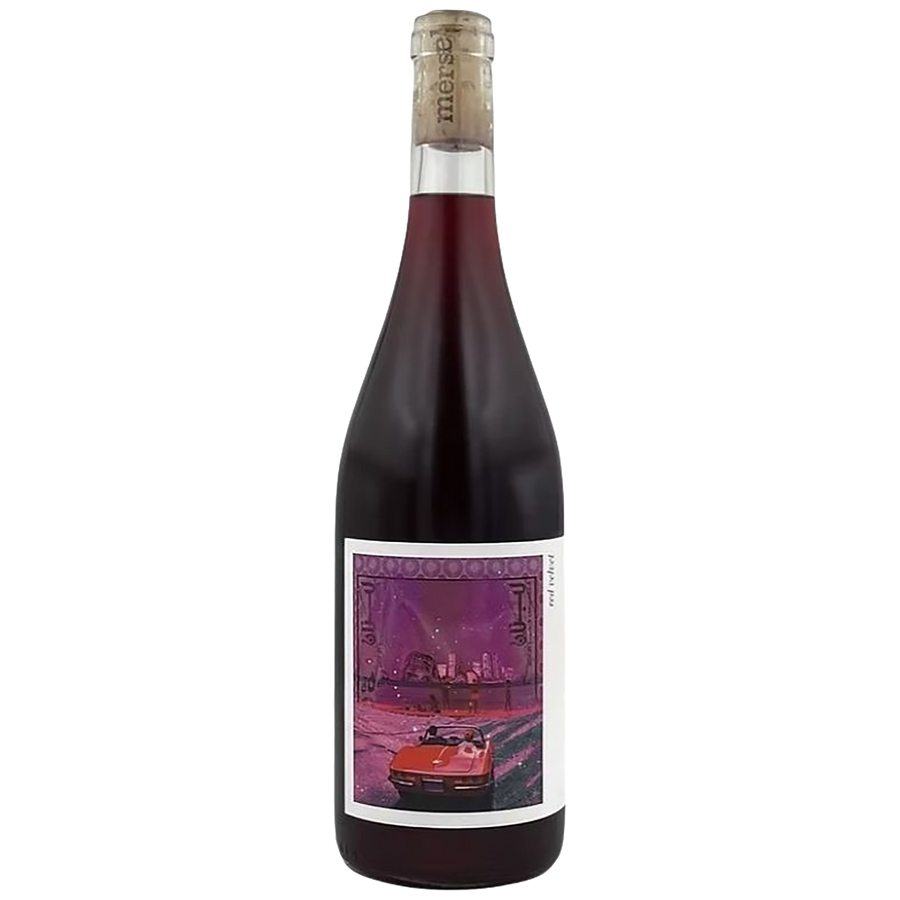 A bottle of Mersel Wine Red Velvet Cinsault