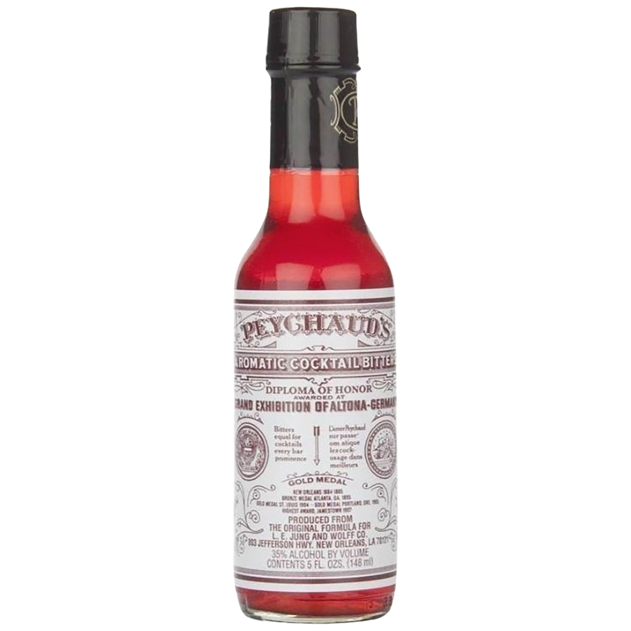 A bottle of Peychaud's Bitters