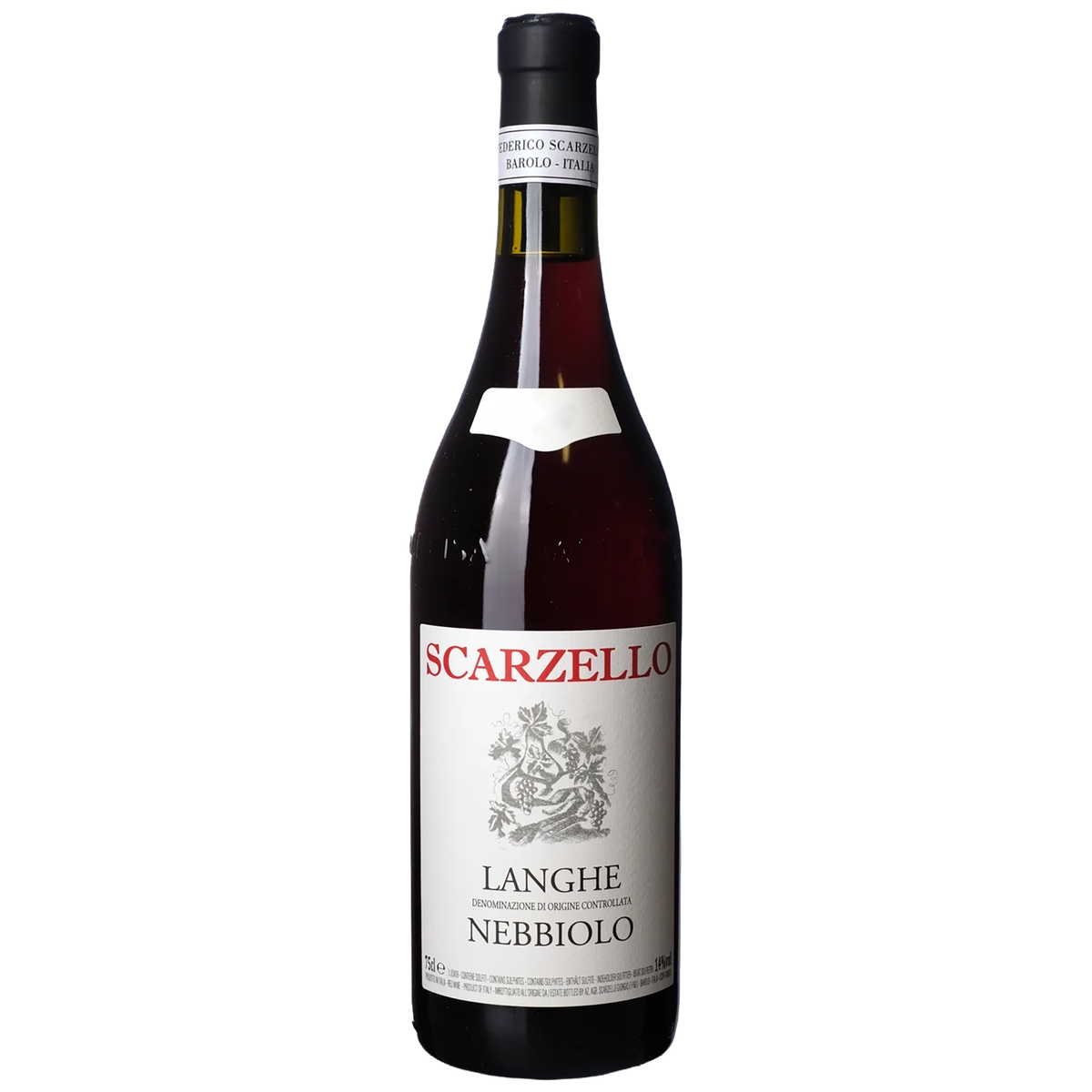 Bottle of Scarzello Giorgio e Figli Langhe Nebbiolo red wine