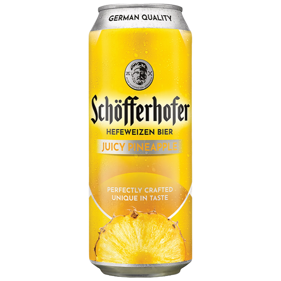 A can of Schöfferhofer Pineapple Wheat Beer