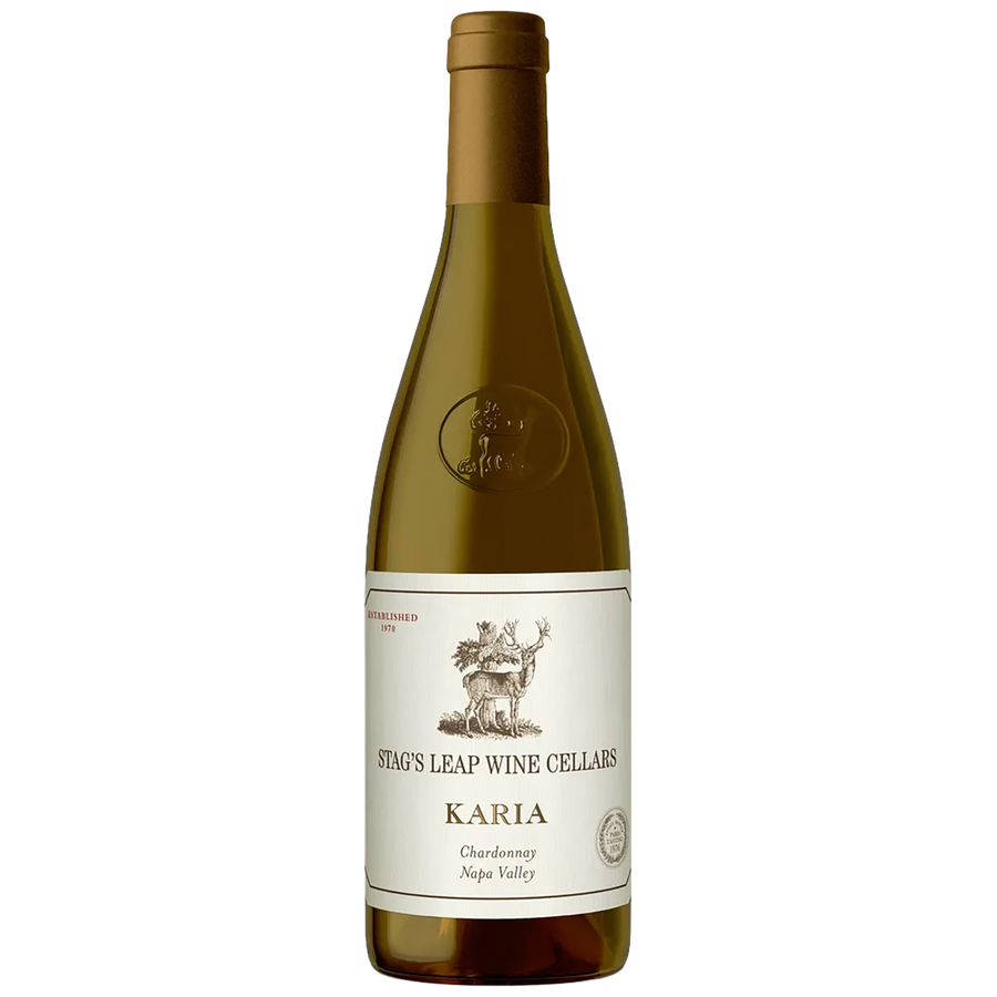 A bottle of Stag's Leap Wine Cellars Karia Chardonnay
