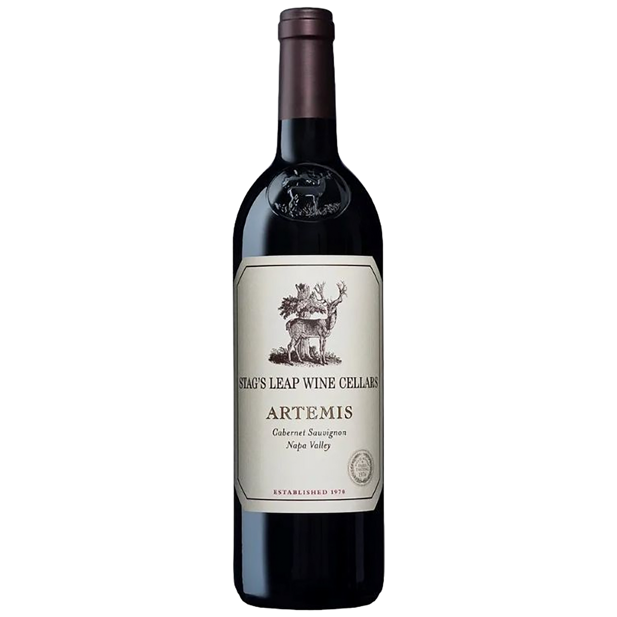 A bottle of Stag's Leap Wine Cellars Artemis