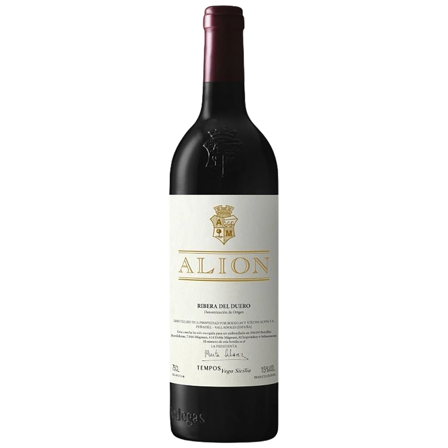A bottle of Vega Sicilia Alión