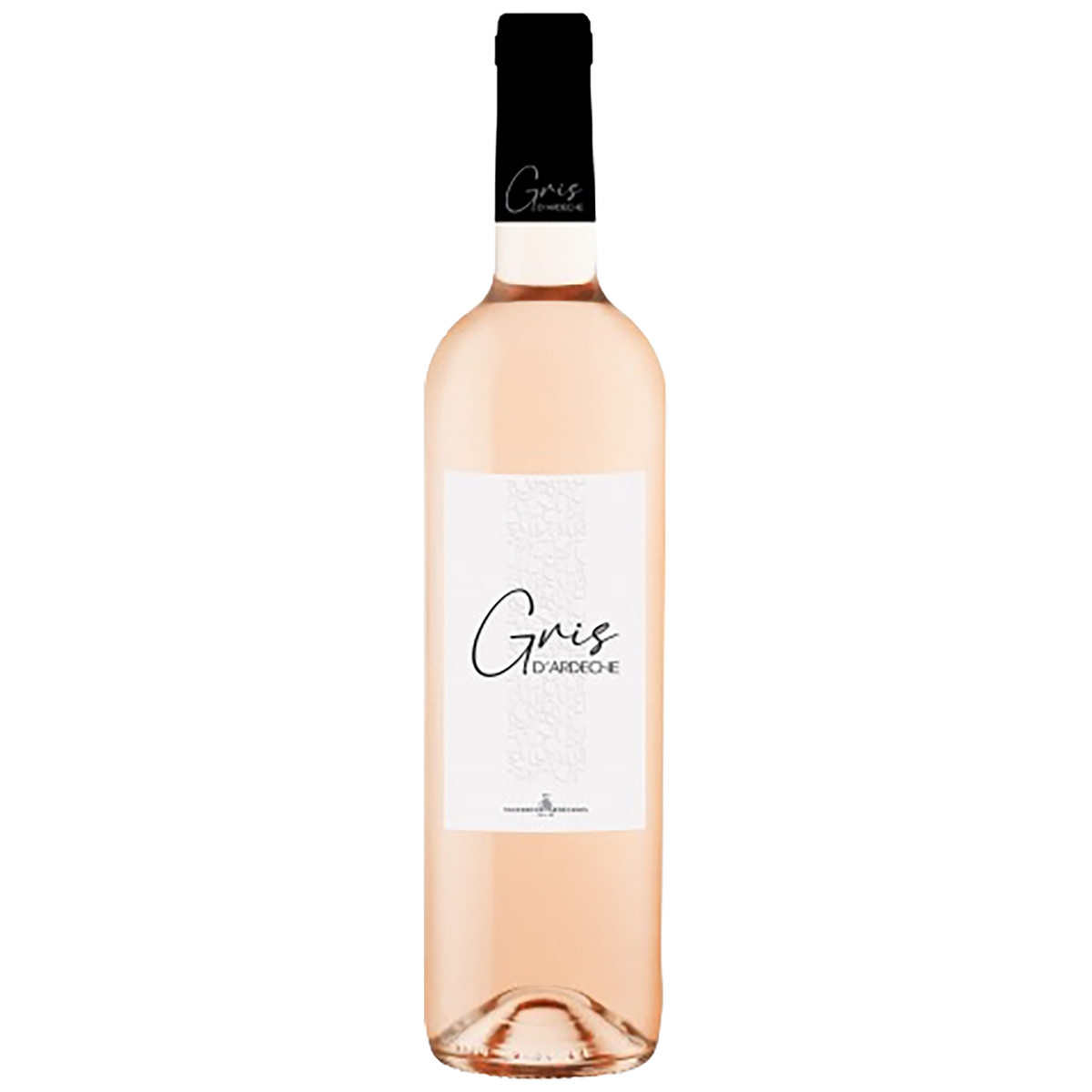 A bottle of Vignerons Ardechois Grenache Gris Rosé