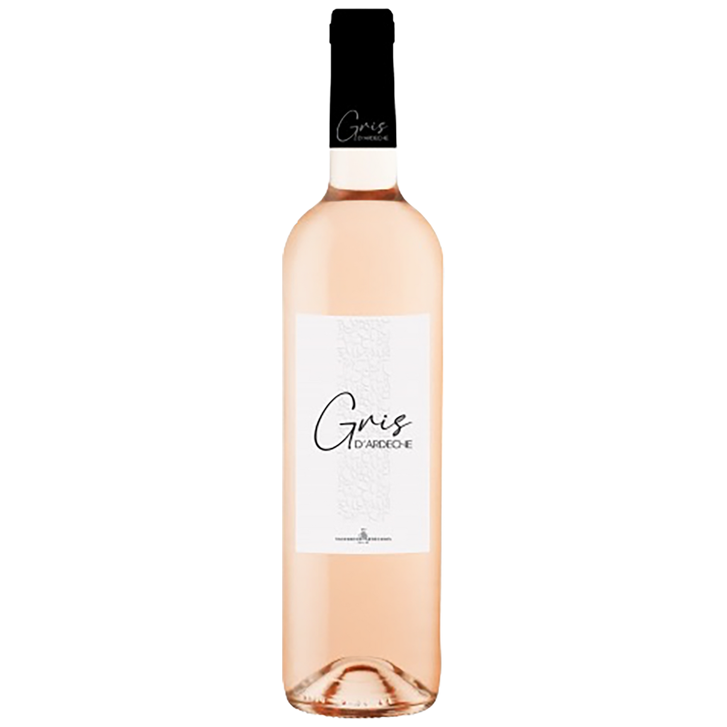 A bottle of Vignerons Ardechois Grenache Gris Rosé