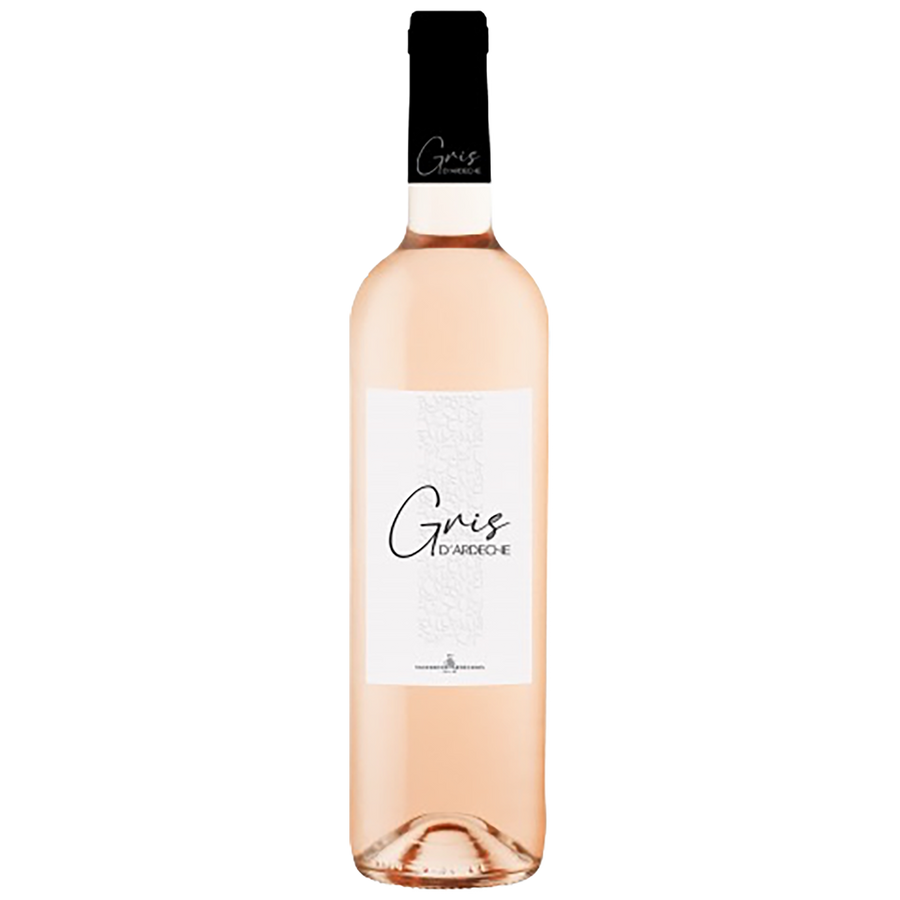 A bottle of Vignerons Ardechois Grenache Gris Rosé