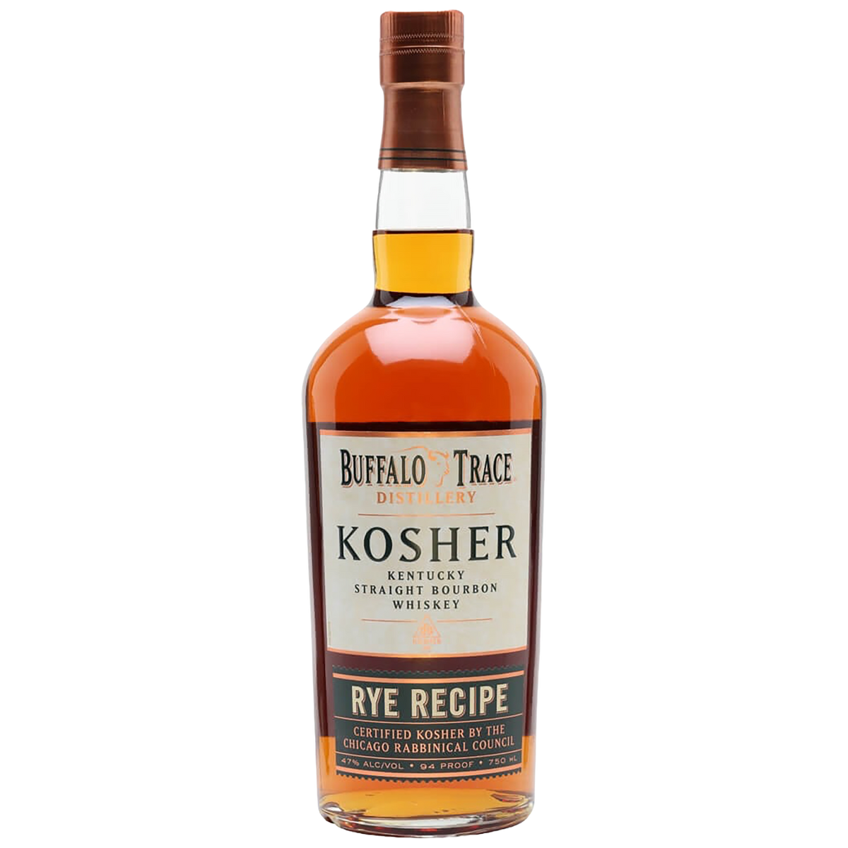 Bottle Buffalo Trace Kosher Rye Recipe Straight Bourbon avalaible at Blenheim Vintners NW8.