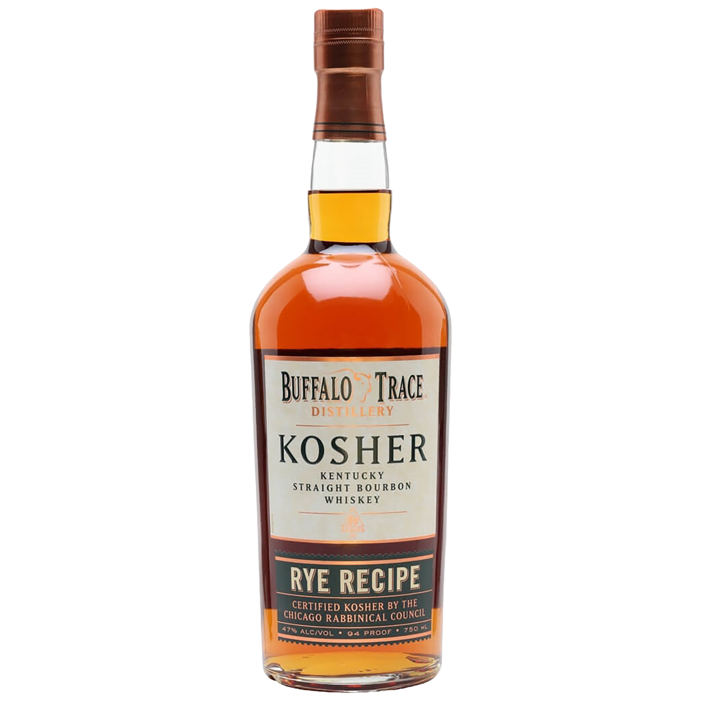 Bottle Buffalo Trace Kosher Rye Recipe Straight Bourbon avalaible at Blenheim Vintners NW8.
