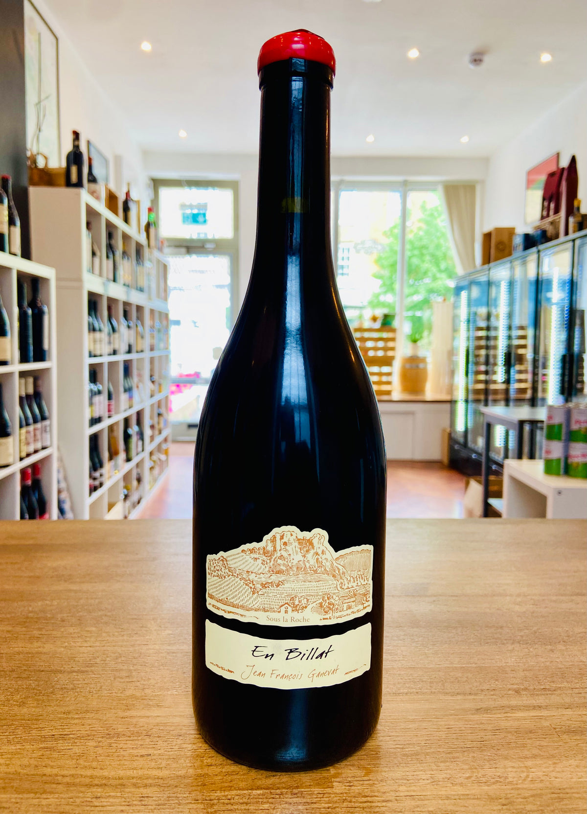 Bottle of Domaine Ganevat En Billat Pinot Noir 2023 Jura from Domaine Ganevat available at Blenheim Vintners St John's Wood London.