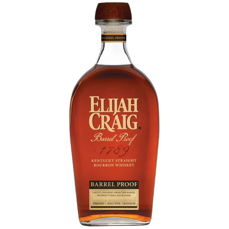 Bottle of Elijah Craig Barrel Proof Straight Bourbon A123 on allocation at Blenheim Vintners in St John’s Wood, London.