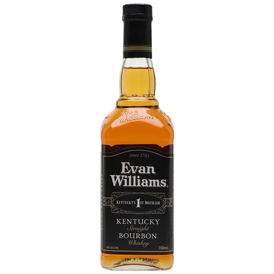 Bottle of Evan Williams Extra Aged Kentucky bourbon from Heaven Hill, available at Blenheim Vintners in St John's Wood London NW8.