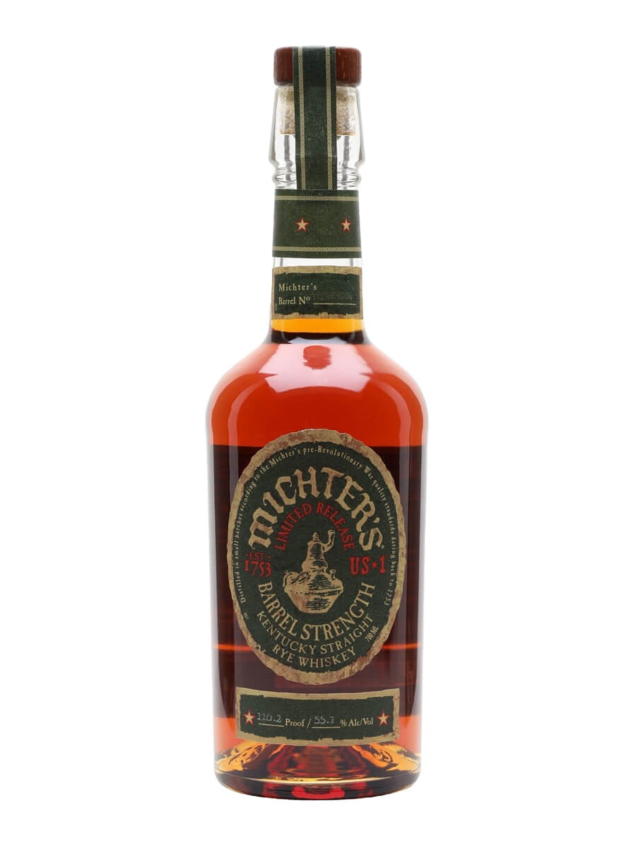 A bottle of allocated Michter's US*1 Barrel Strength Straight Rye 2024 55.2% available at Blenheim Vintners London NW8.