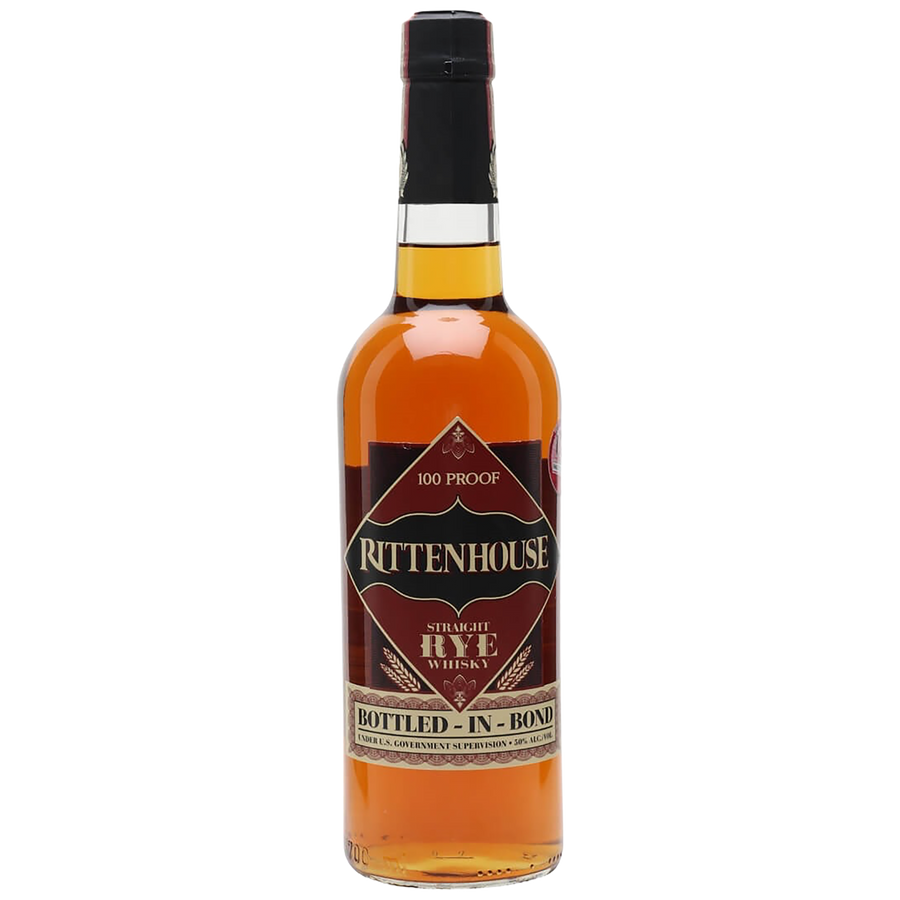 Bottle of Rittenhouse Straight Rye Bottled in Bond Whiskey, available at Blenheim Vintners in St John’s Wood, London.