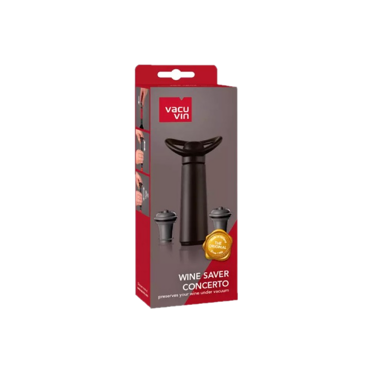 Vacu Vin Wine Saver Concerto pump with 2 stoppers, in its box